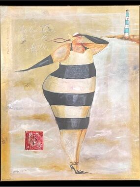 Vintage 2000s Jennifer Garant "Beigneur de Soleil IV" Laminated Artwork